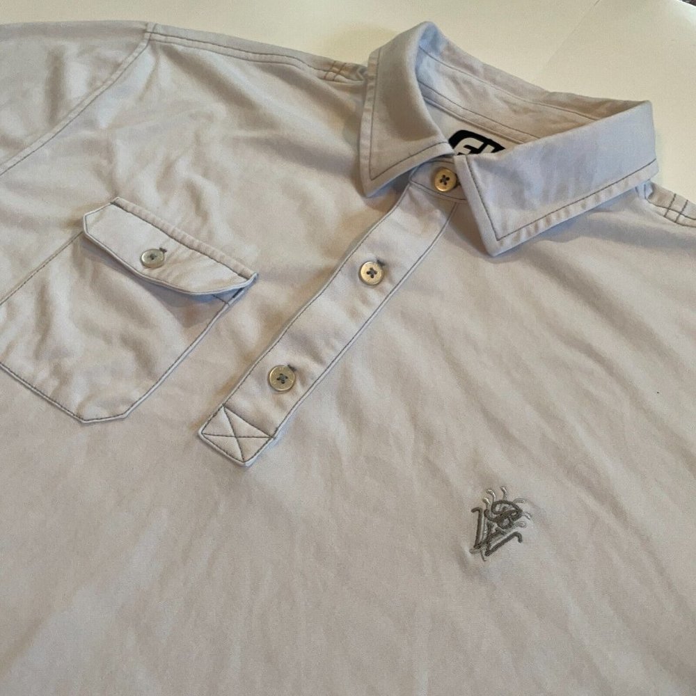 FootJoy FJ White Golf Stretch Active Men's XL Short Sleeve Polo BW Logo Shirt